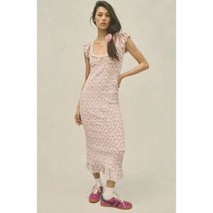 Free People Mckenna Velvet Midi Dress Size XL B33